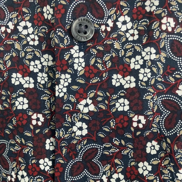 Perry Ellis Floral Button Down Shirt Size Large - Picture 7 of 8